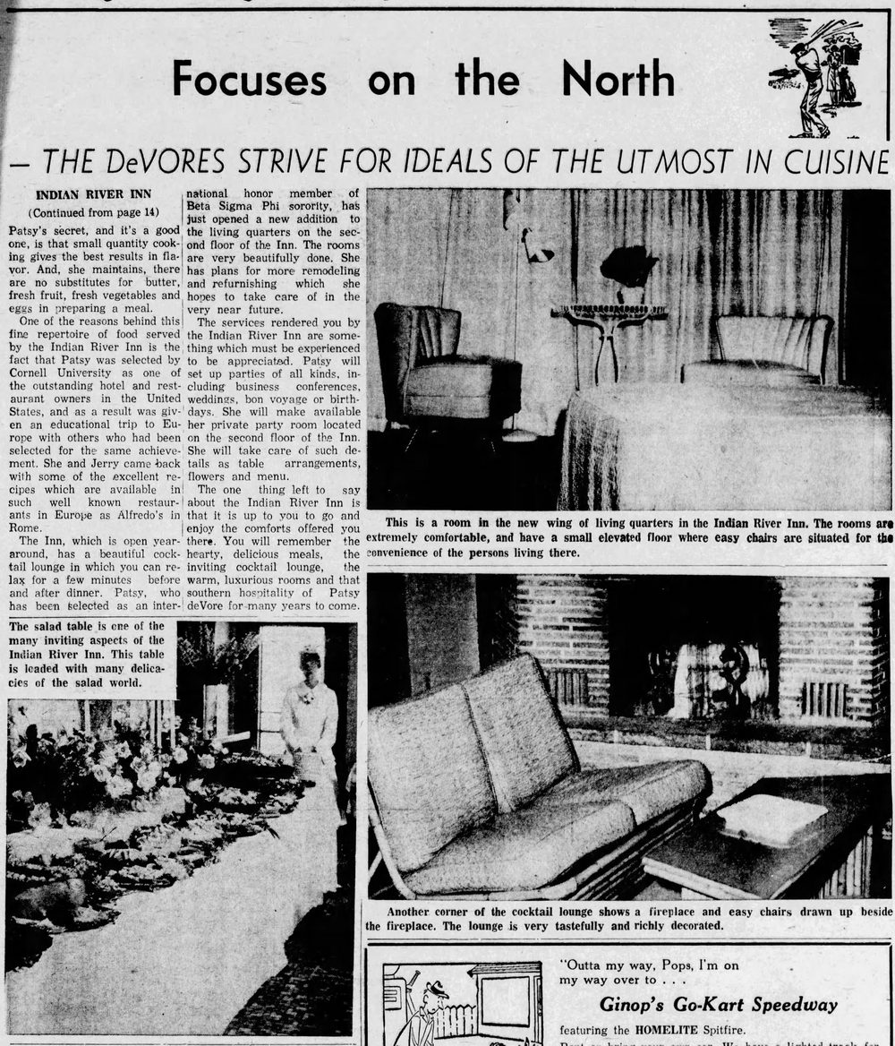 Indian River Inn (Brass Rail Bar & Grill) - Aug 7 1961 Article (newer photo)